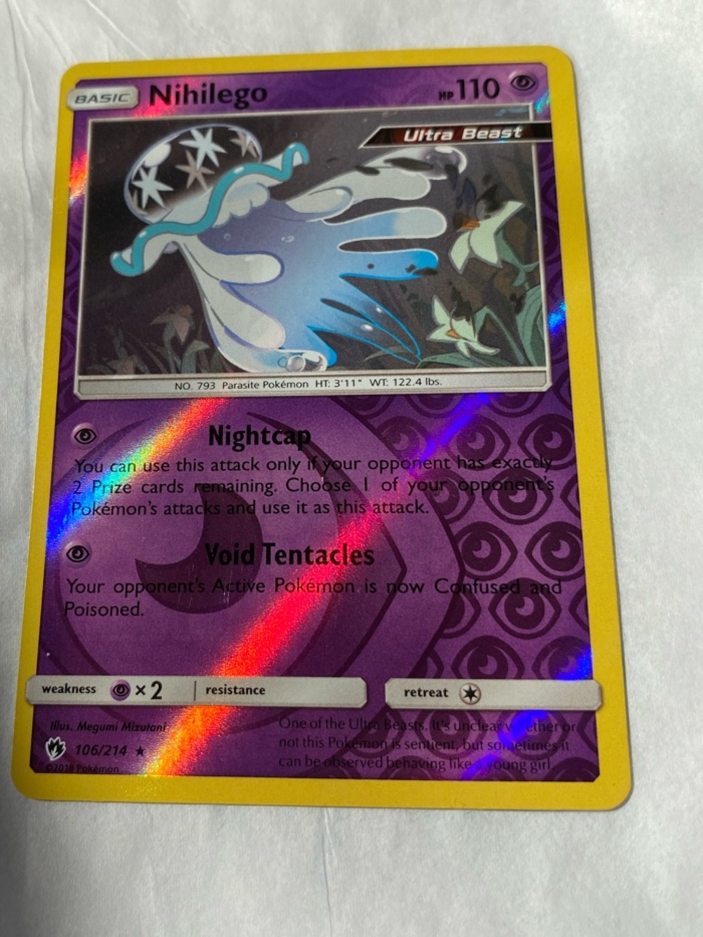 🔴⚪️2018 Lost Thunder - Nihilego~Pokémon Reverse-Holo ⚪️🔴